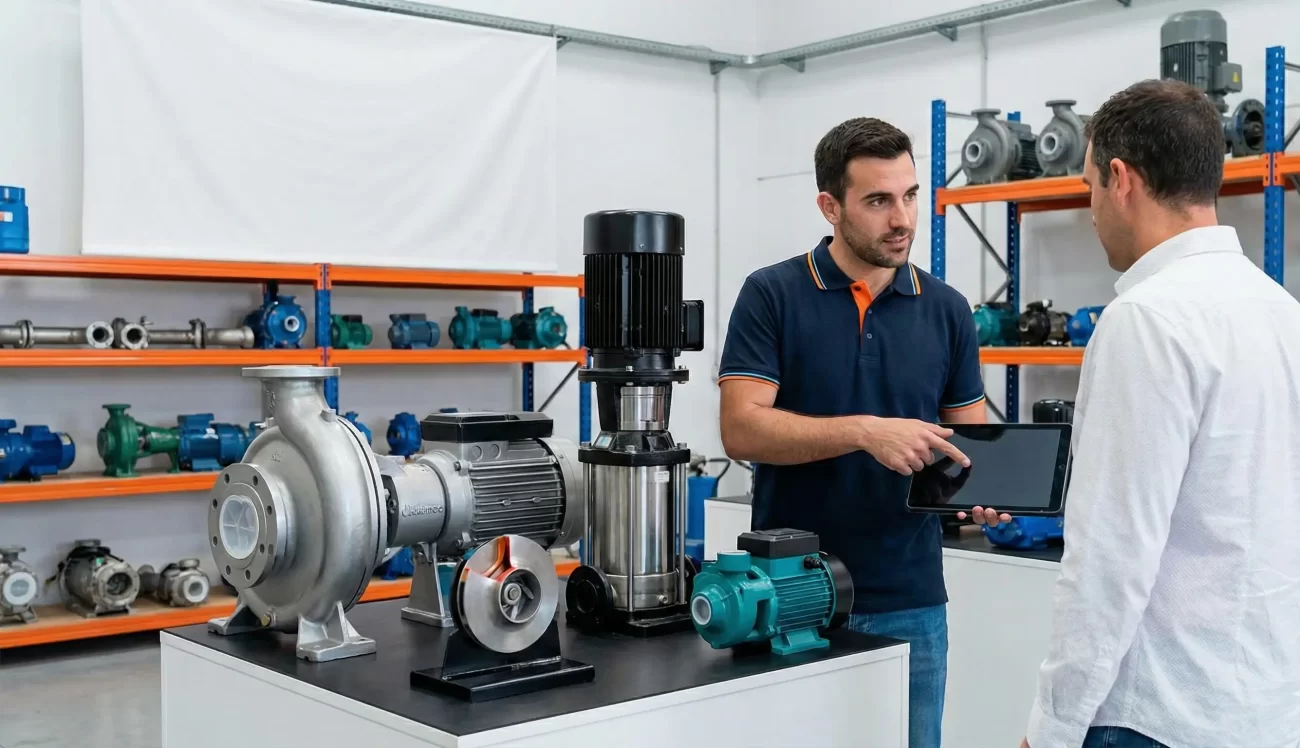 Diferentes tipos de bombas de agua centrífugas y periféricas